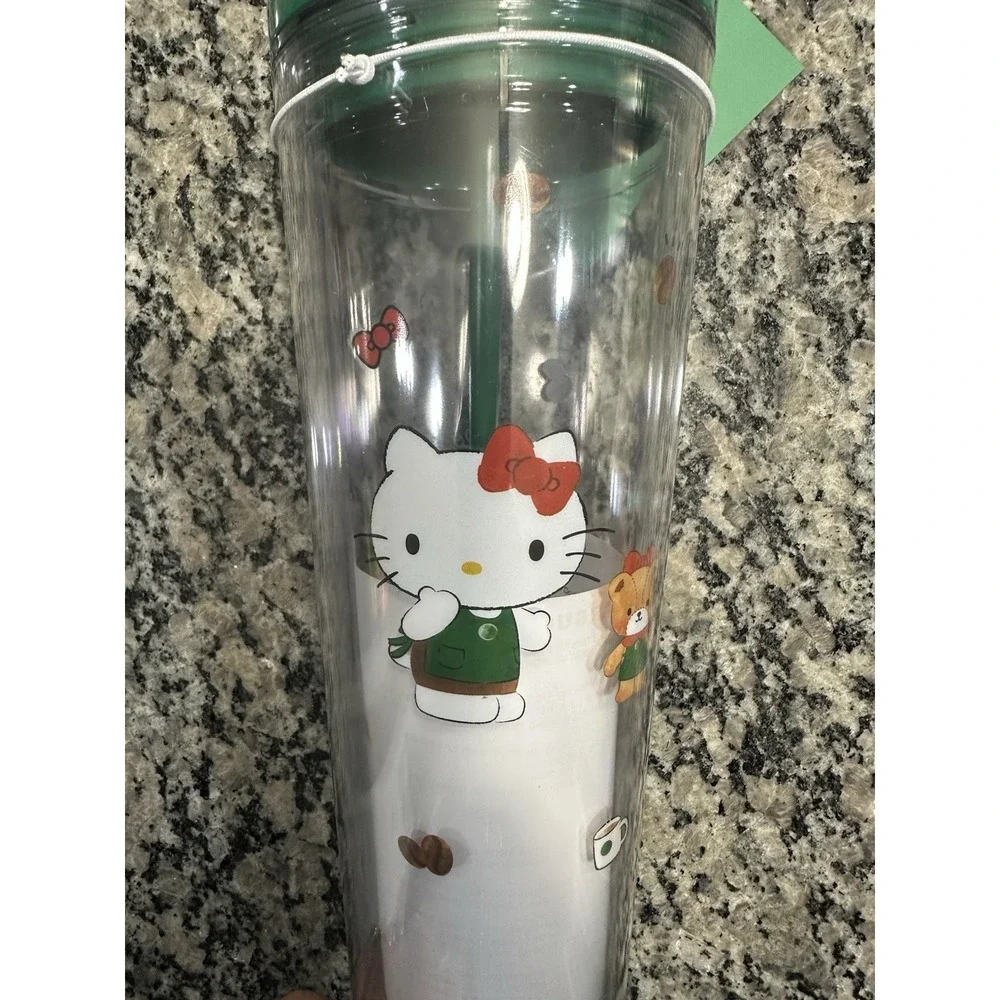 BRAND NEW‎ Starbucks HELLO KITTY Clear 24oz Tumbler 2025 Christmas Limited